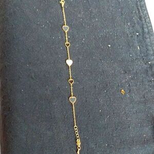 Dainty Enamel Heart Bracelet that is Reversible...New